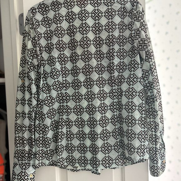 Tory Burch Logo Button Down Women's Shirt - Picture 2 of 2